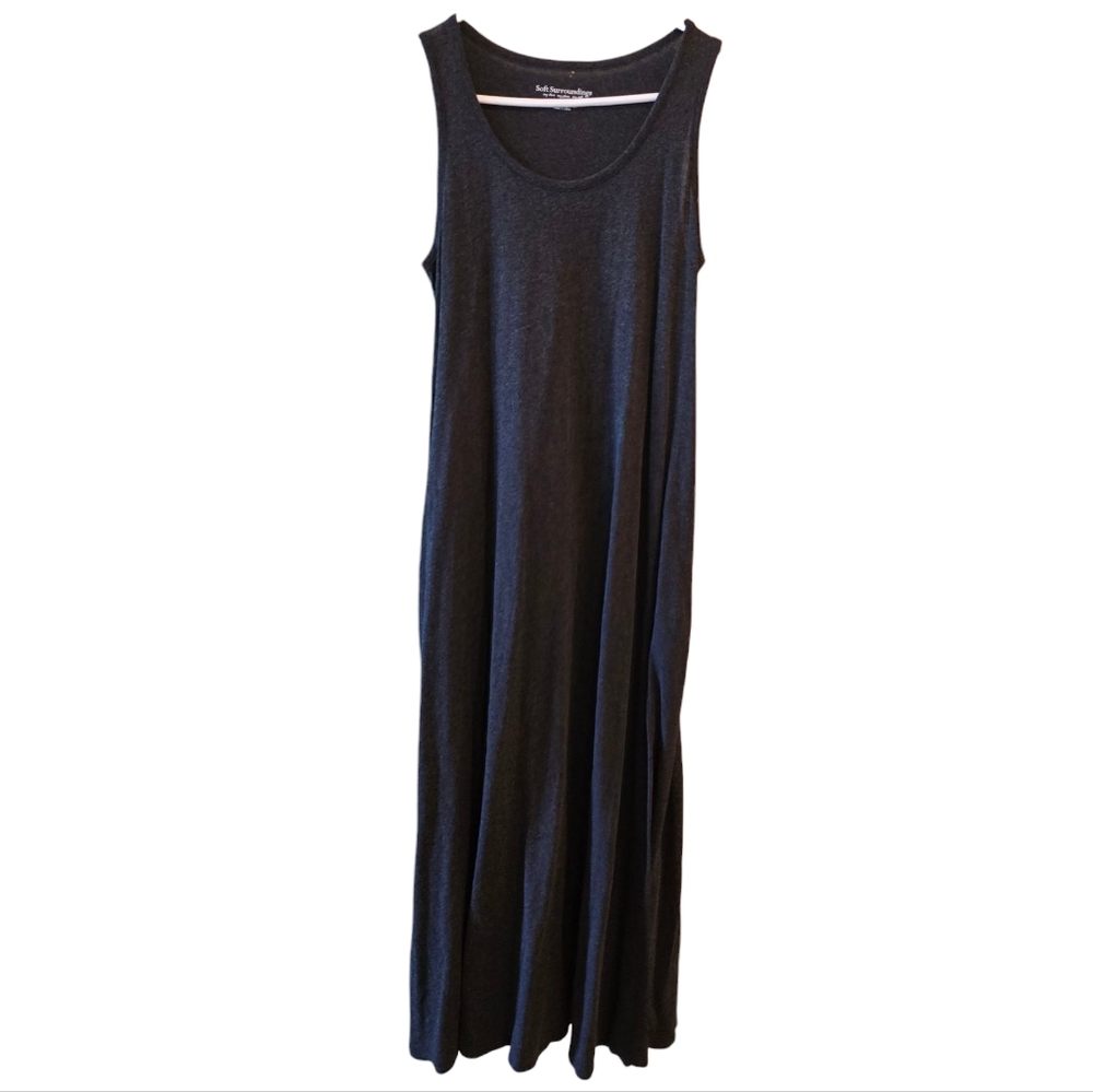 💜 SOFT SURROUNDINGS Sleeveless Gray Maxi Dress Medium